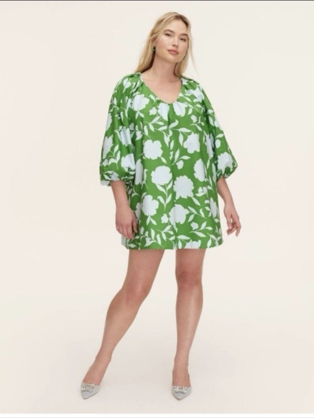 Kate Spade x Target Rose Poplin Puff-Sleeve Oversize Mini Dress